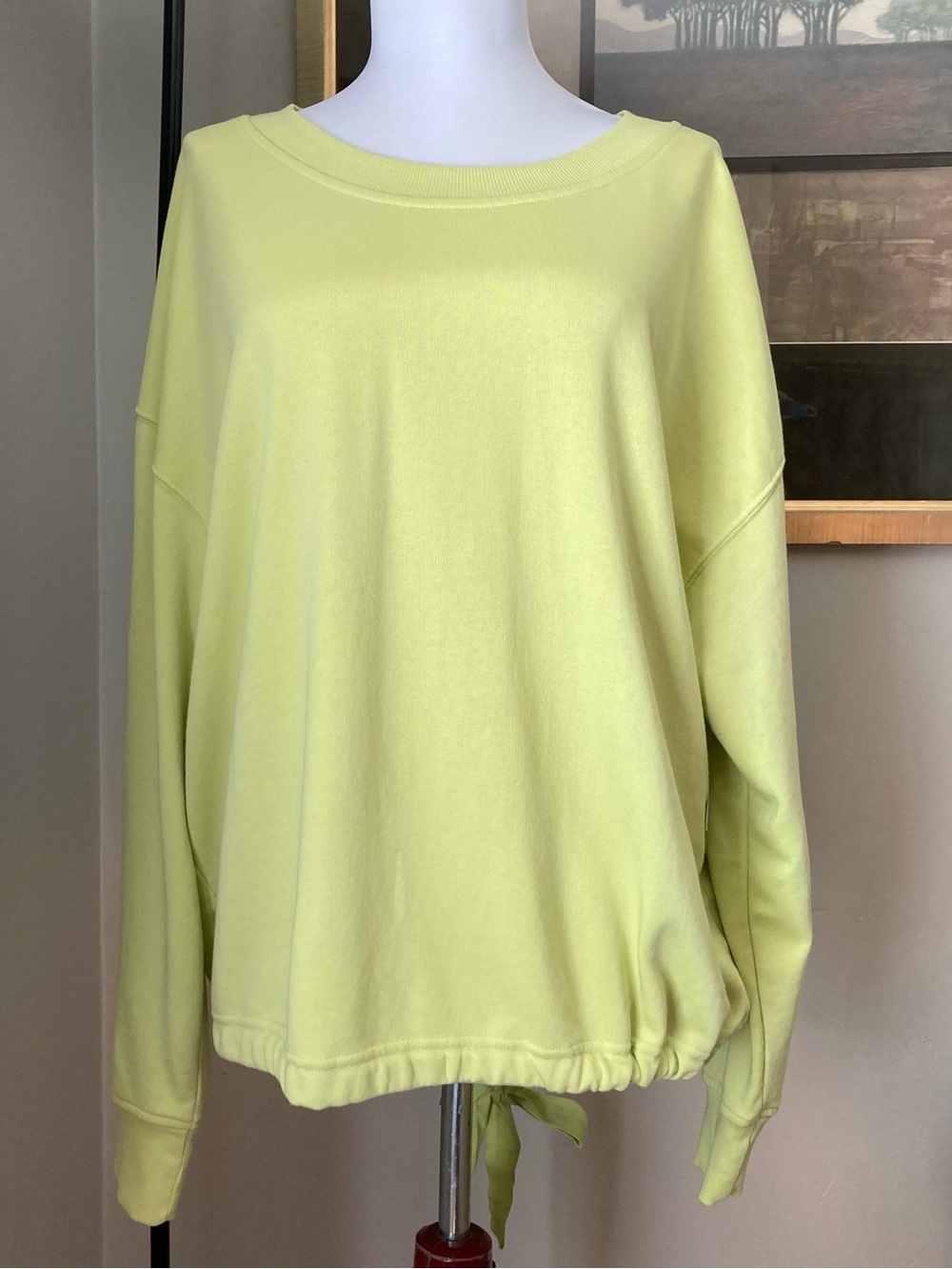 NWT Old Navy Citrine Drawstring Hem Sweatshirt Size Large Open Back